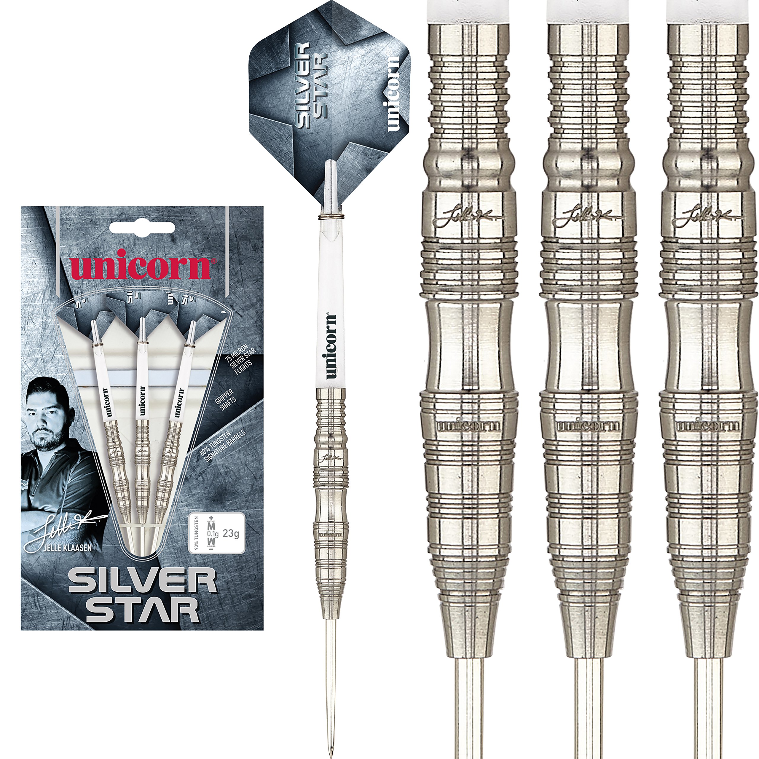 Unicorn Jelle Klaasen Silver Star 80% Tungsten Darts - 21g